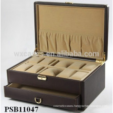 high quality leather watch storage box wholesale for 10 watches